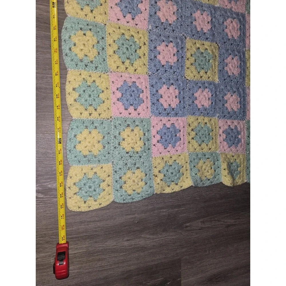 Granny Square Handmade‎ Crochet Stroller Baby Lap Blanket Roseanne